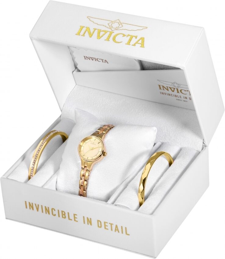 Invicta Angel Quartz Gold Dial Ladies Watch and Bangle Set #29278 - Watches of America #3