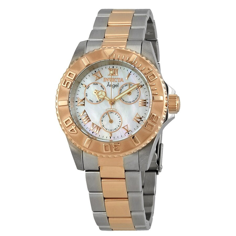 Invicta Angel Multi-Function Mother of Pearl Dial Two-tone Ladies Watch #17527 - Watches of America