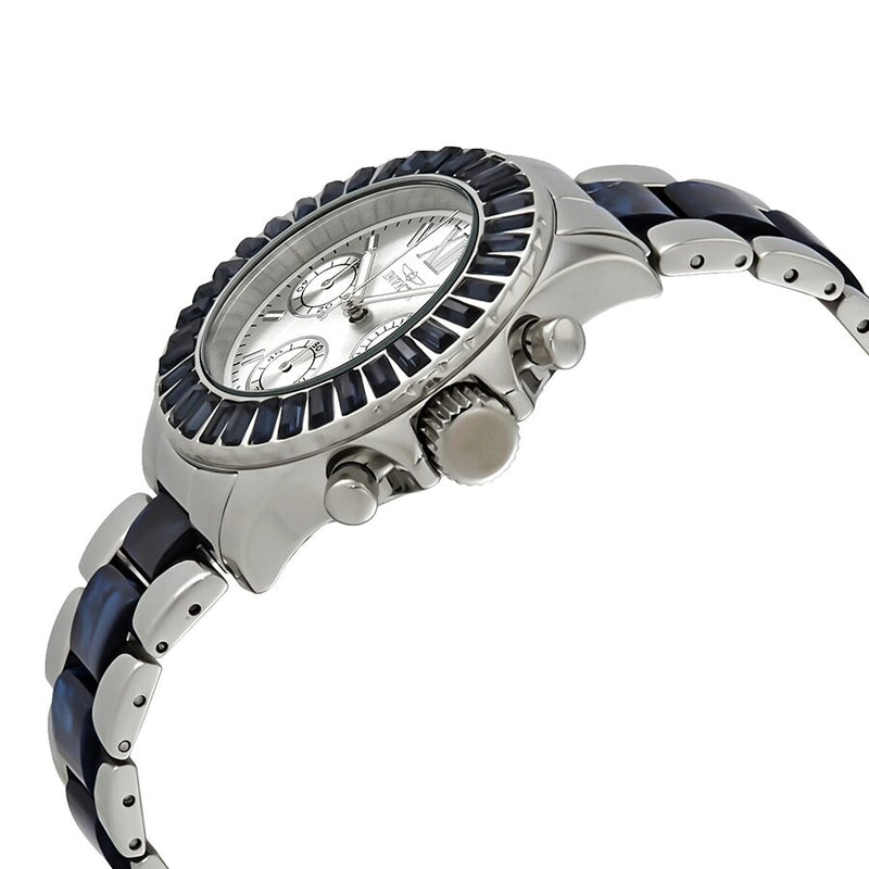 Invicta Angel Multi-Function Silver Dial Stainless Steel Blue Acetate Ladies Watch #18869 - Watches of America #2