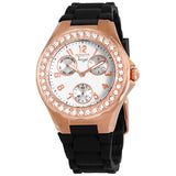 Invicta Angel Multi-Function White Dial Black Leather Ladies Watch #1645 - Watches of America