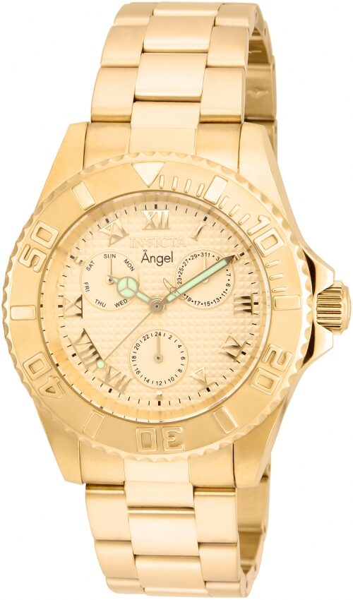 Invicta Angel Multi-Function Champagne Dial Gold-plated Ladies Watch #17524 - Watches of America