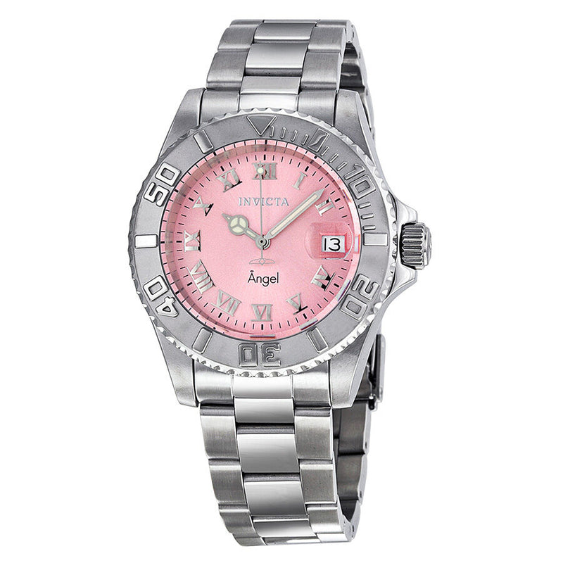 Invicta Angel Pink Dial Stainless Steel Ladies Watch #14360 - Watches of America