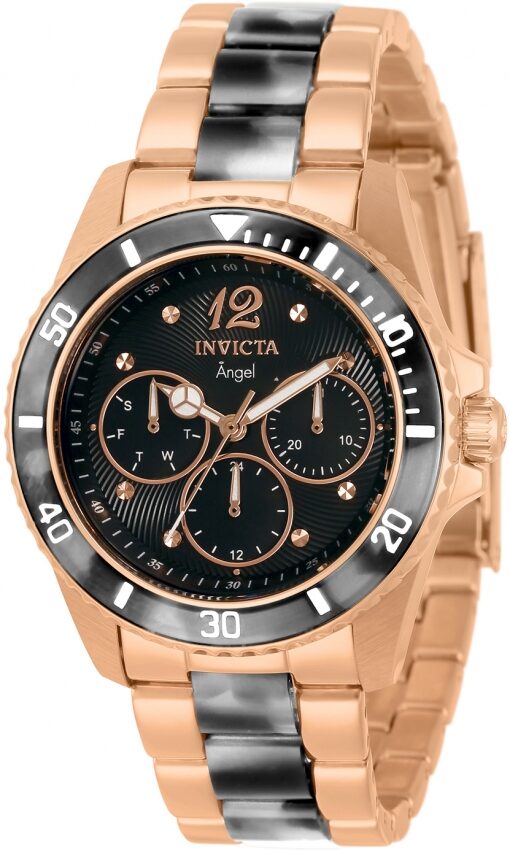 Invicta Angel Quartz Black Dial Ladies Watch #32535 - Watches of America