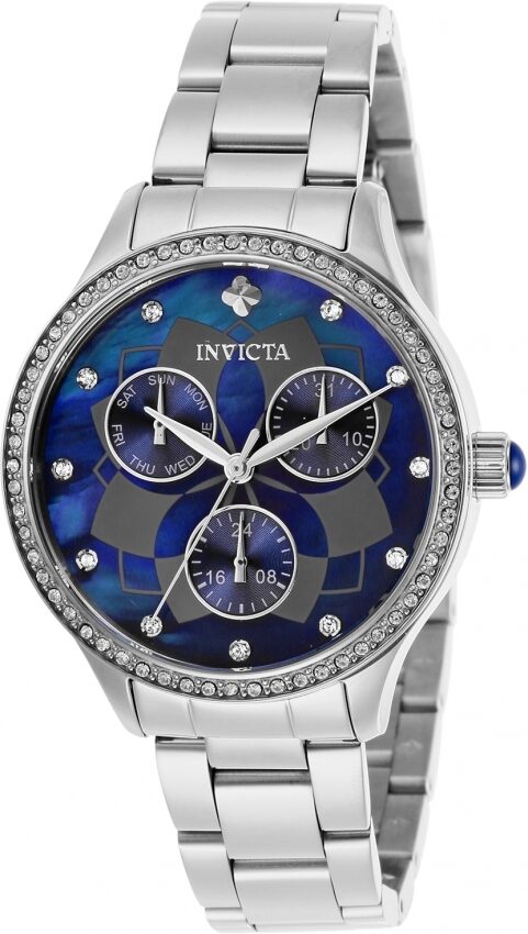 Invicta Angel Quartz Blue Dial Stainless Steel Ladies Watch #29091 - Watches of America