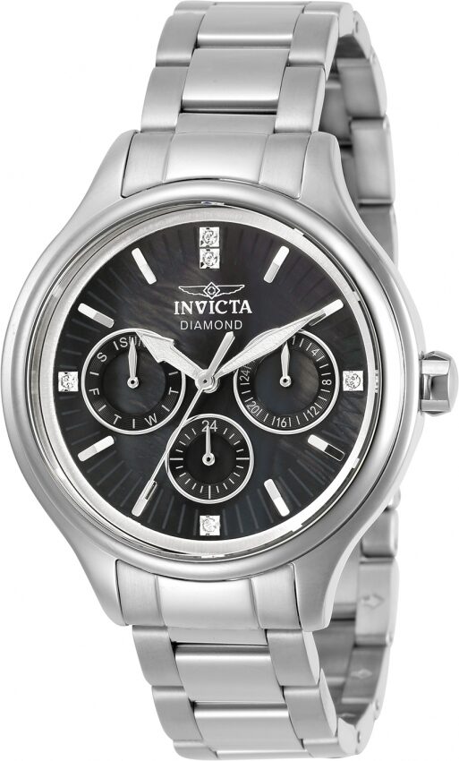 Invicta Angel Quartz Crystal Black Dial Ladies Watch #30955 - Watches of America