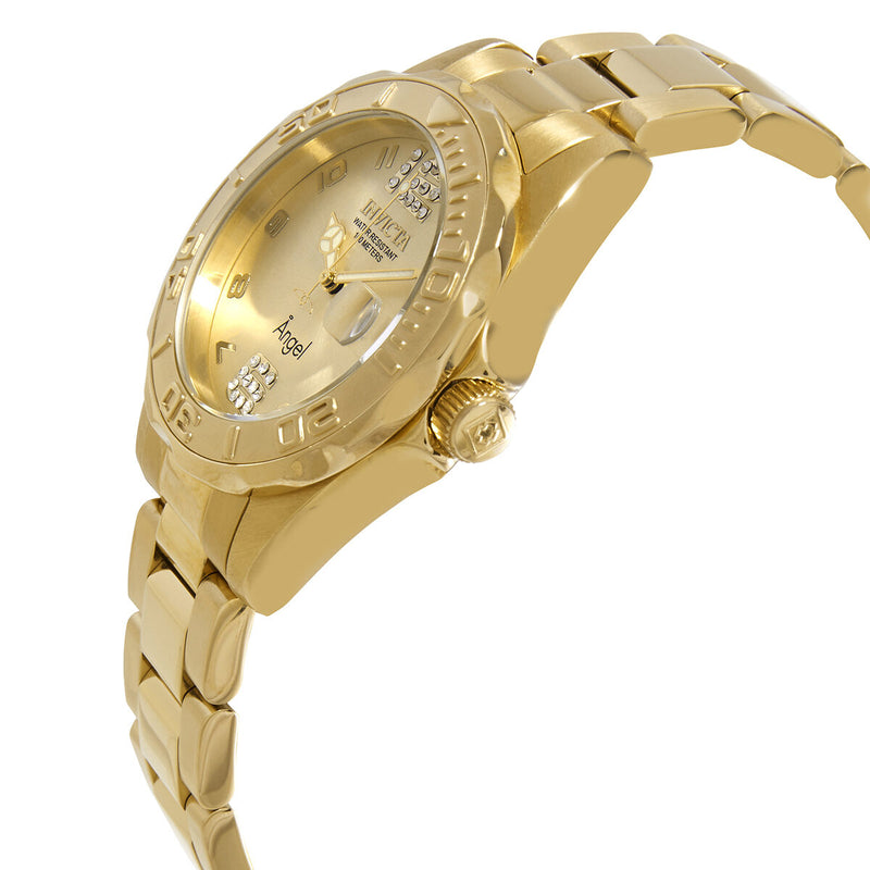 Invicta Angel Quartz Crystal Gold Dial Ladies Watch #28680 - Watches of America #2