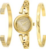 Invicta Angel Quartz Crystal Gold Dial Ladies Watch and Bracelet Set #29331 - Watches of America