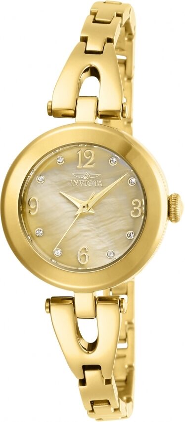 Invicta Angel Quartz Crystal Gold Dial Ladies Watch and Bracelet Set #29331 - Watches of America #2