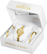 Invicta Angel Quartz Crystal Gold Dial Ladies Watch and Bracelet Set #29331 - Watches of America #3