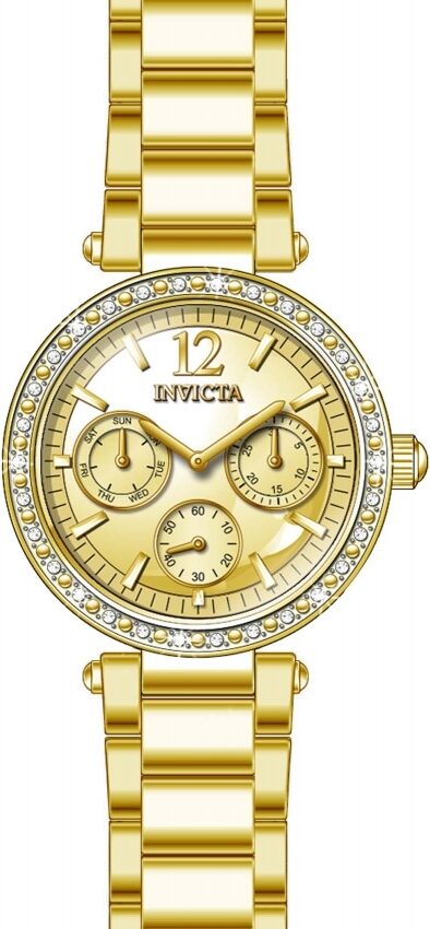 Invicta Angel Quartz Crystal Gold Dial Ladies Watch #29929 - Watches of America