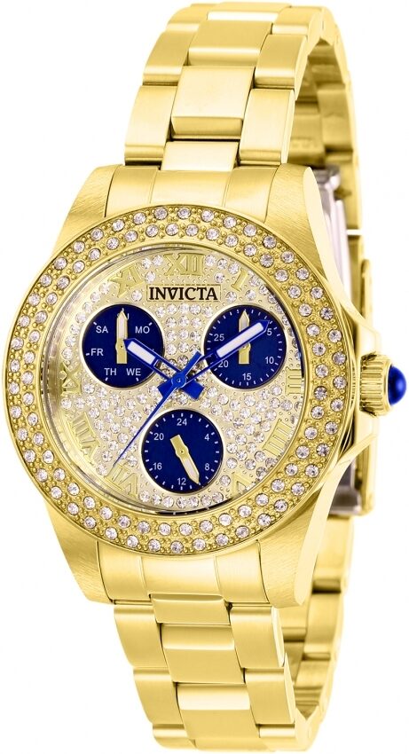 Invicta Angel Quartz Crystal Gold Dial Ladies Watch #28478 - Watches of America