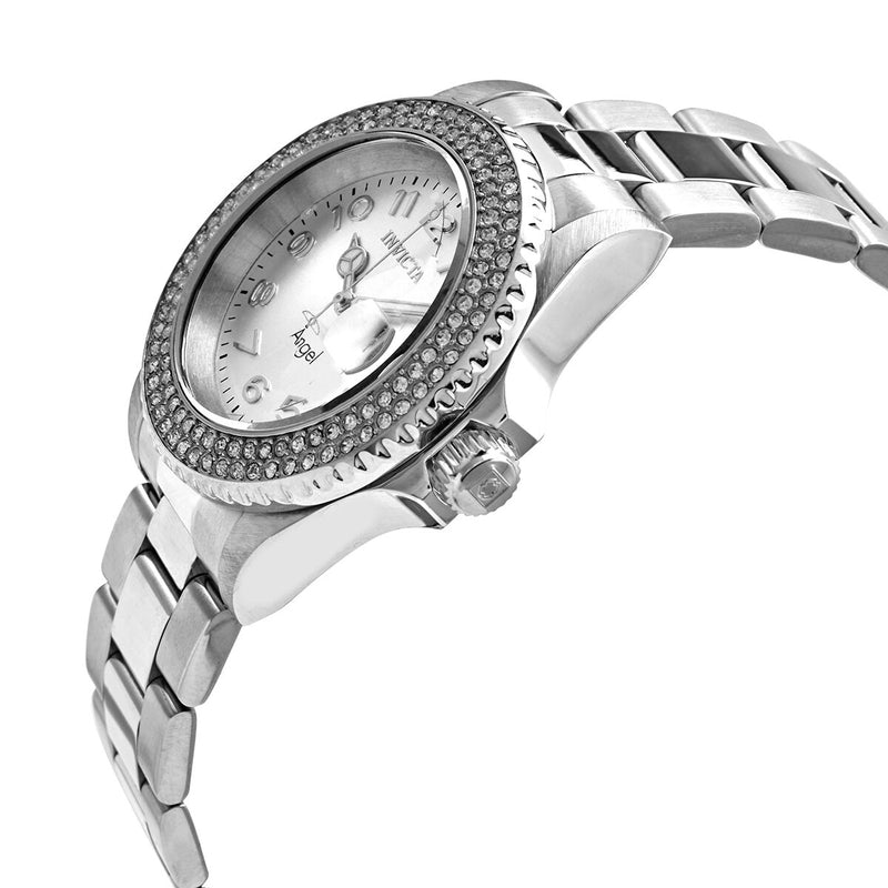 Invicta Angel Quartz Crystal Silver Dial Ladies Watch #28672 - Watches of America #2