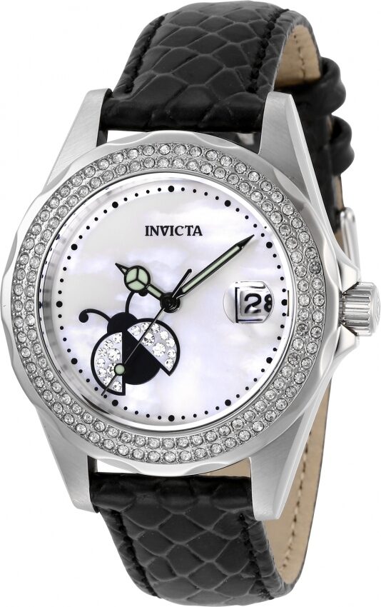 Invicta Angel Quartz Crystal White Dial Ladies Watch #29026 - Watches of America