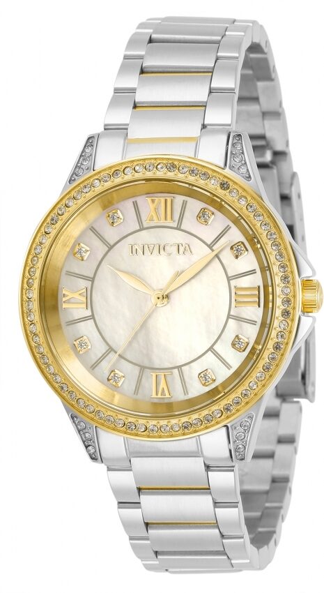 Invicta Angel Quartz Crystal White Dial Ladies Watch #30931 - Watches of America