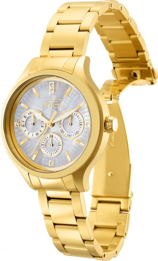 Invicta Angel Quartz Crystal White Mother of Pearl Dial Ladies Watch #28654 - Watches of America #2