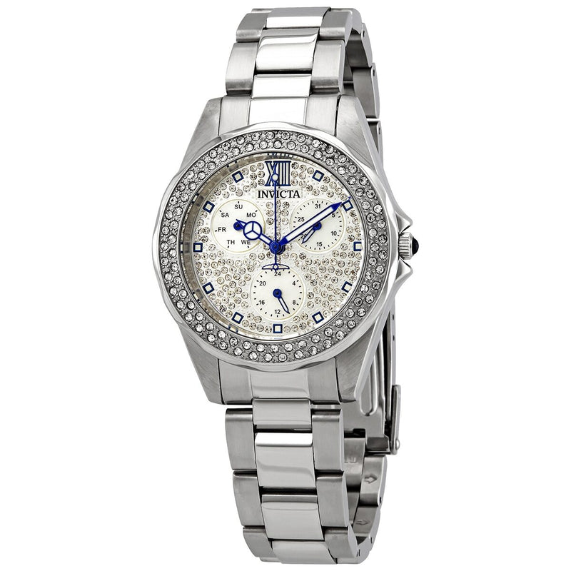 Invicta Angel Quartz White Crystal-set Dial Ladies Watch #28432 - Watches of America