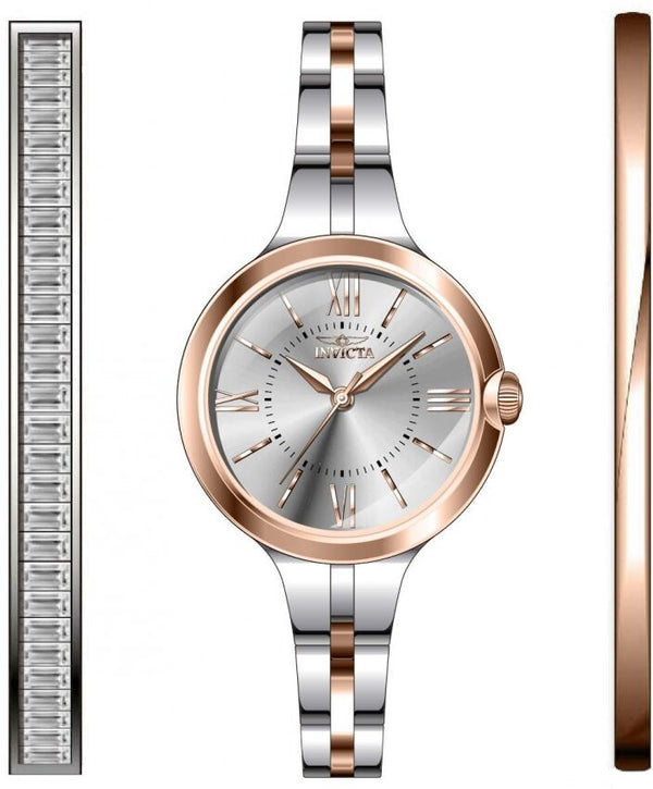 Invicta Angel Quartz Silver Dial Ladies Watch and Bracelet Set #29347 - Watches of America