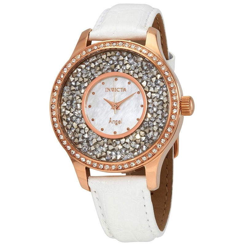 Invicta Angel White Mother of Pearl Dial Ladies Watch #24588 - Watches of America
