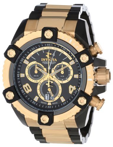 Invicta Arsenal Chronograph Black Dial Two-tone Black And Gold-tone PVD Stainless Steel Men's Watch #13018 - Watches of America