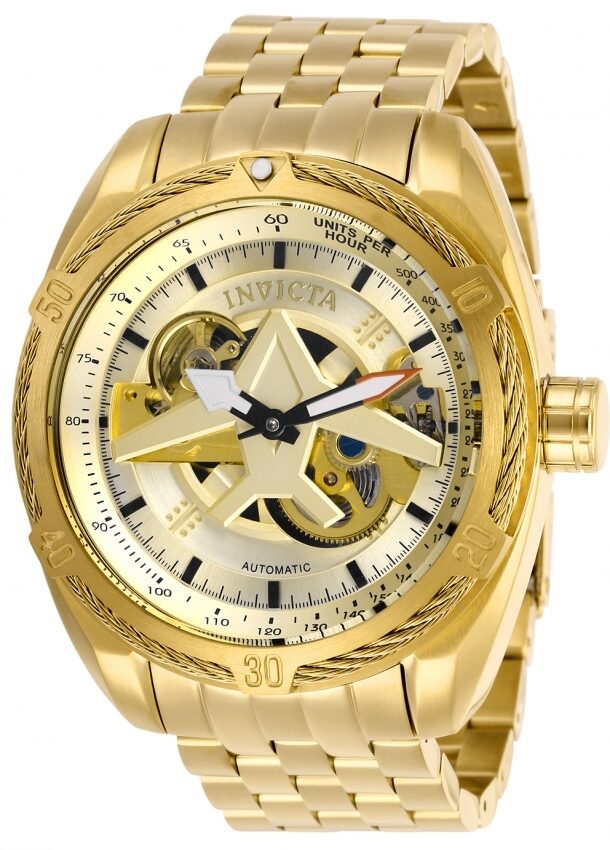 Invicta Aviator Automatic Gold Dial Yellow Gold-tone Men's Watch #28211 - Watches of America