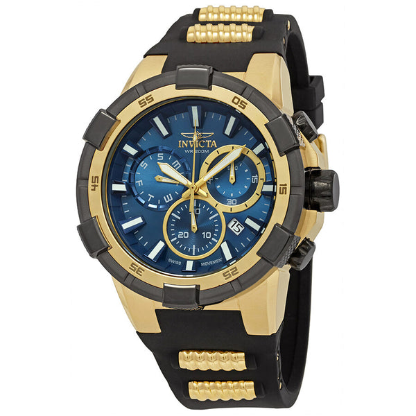 Invicta Aviator Chronograph Blue Dial Two-Tone Men's Watch #25858 - Watches of America