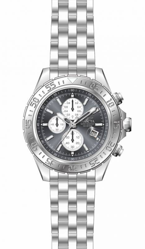 Invicta Aviator Chronograph Charcoal Dial Stainless Steel Men's Watch #18850 - Watches of America