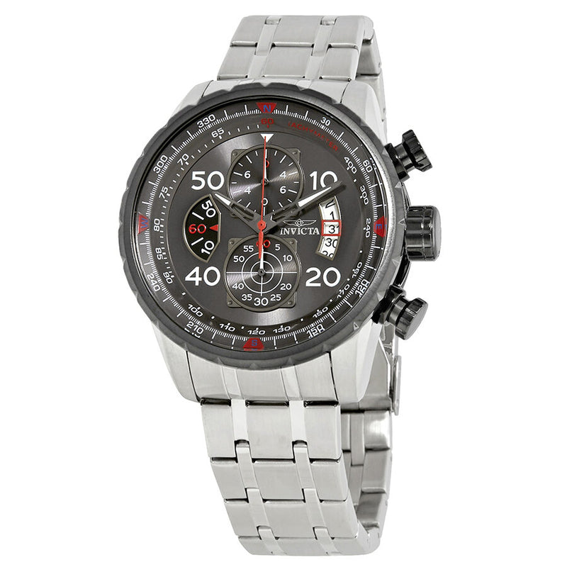 Invicta Aviator Chronograph Dark Grey Dial Men's Watch #17204 - Watches of America
