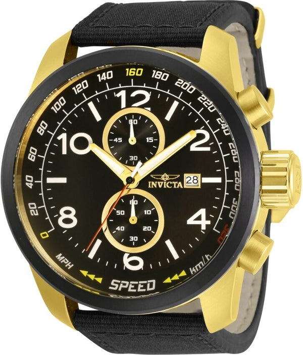 Invicta Aviator Chronograph Quartz Black Dial Men's Watch #30733 - Watches of America