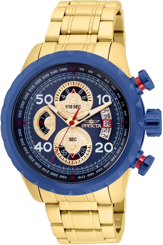 Invicta Aviator Chronograph Quartz Blue Dial Men's Watch #28148 - Watches of America