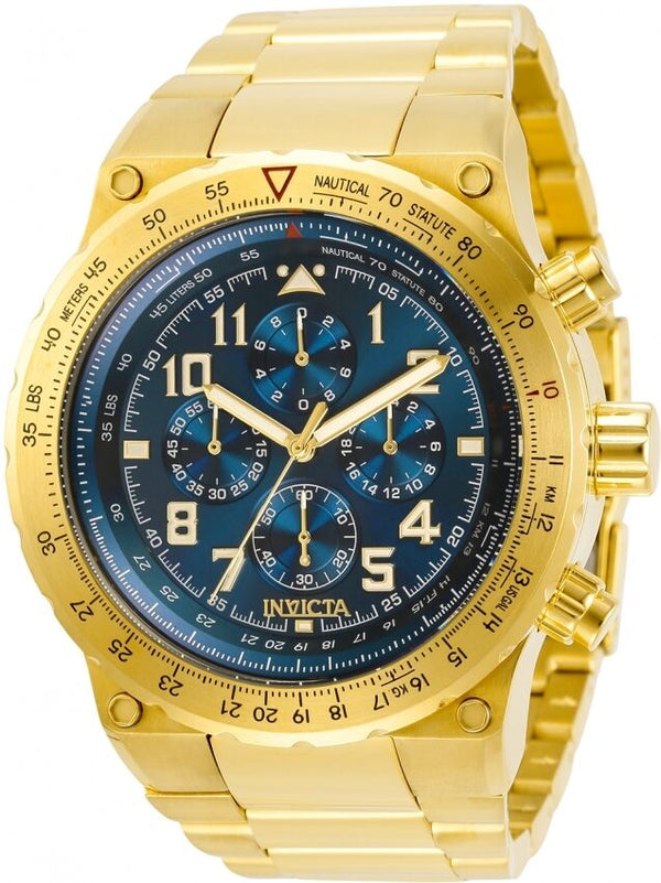 Invicta Aviator Chronograph Quartz Blue Dial Men's Watch #31587 - Watches of America