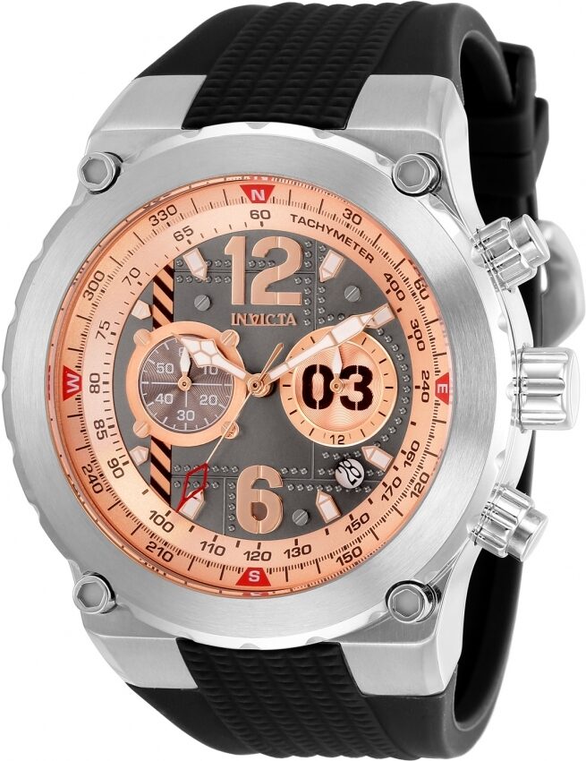 Invicta Aviator Chronograph Quartz Rose Dial Men's Watch #31580 - Watches of America