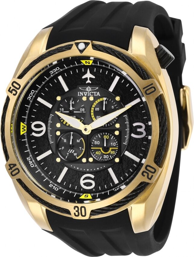 Invicta Aviator Quartz Black Dial Men's Watch #28079 - Watches of America