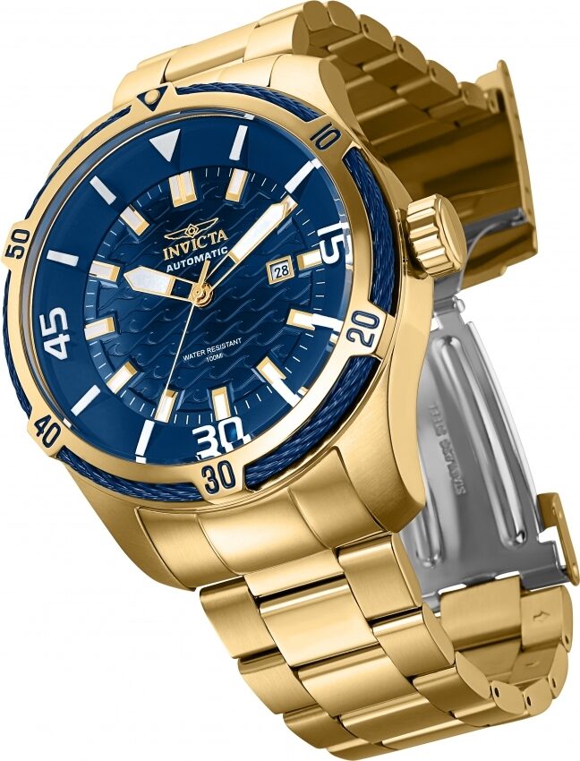 Invicta Bolt Automatic Blue Dial Yellow Gold-tone Men's Watch #29810 - Watches of America #2