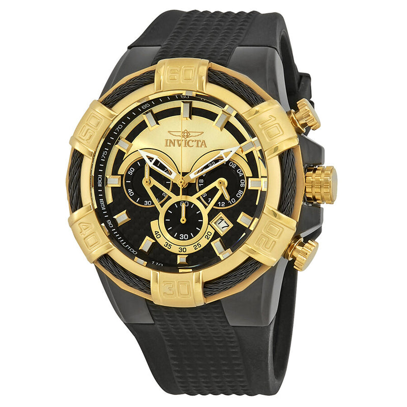 Invicta Bolt Chronograph Black and Gold Dial Men's Watch #24699 - Watches of America