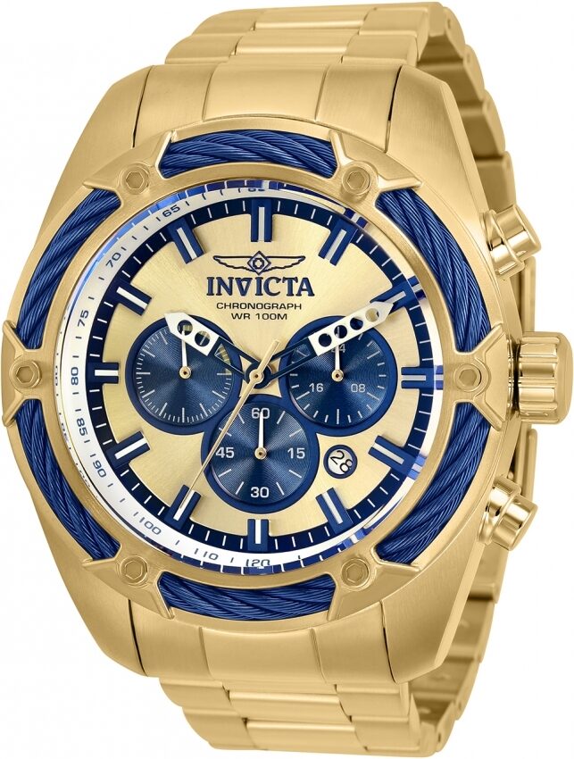 Invicta Bolt Chronograph Quartz Gold Dial Men's Watch #31441 - Watches of America