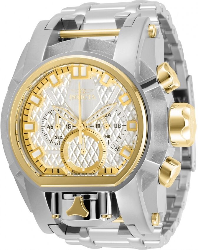 Invicta Bolt Chronograph Quartz Silver and Gold Dial Men's Watch #31550 - Watches of America