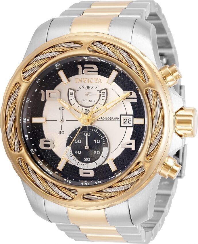 Invicta Bolt Chronograph Quartz Black and White Dial Men's Watch #31230 - Watches of America