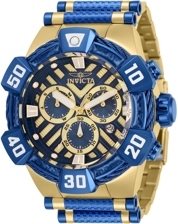Invicta Bolt Chronograph Quartz Blue and Gold Dial Men's Watch #32283 - Watches of America