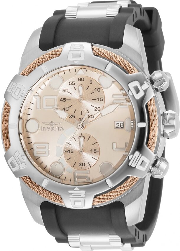 Invicta Bolt Chronograph Quartz Rose Gold Dial Men's Watch #32311 - Watches of America