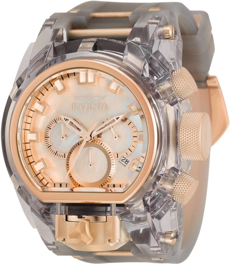Invicta Bolt Chronograph Quartz Rose Gold Dial Men's Watch #33206 - Watches of America