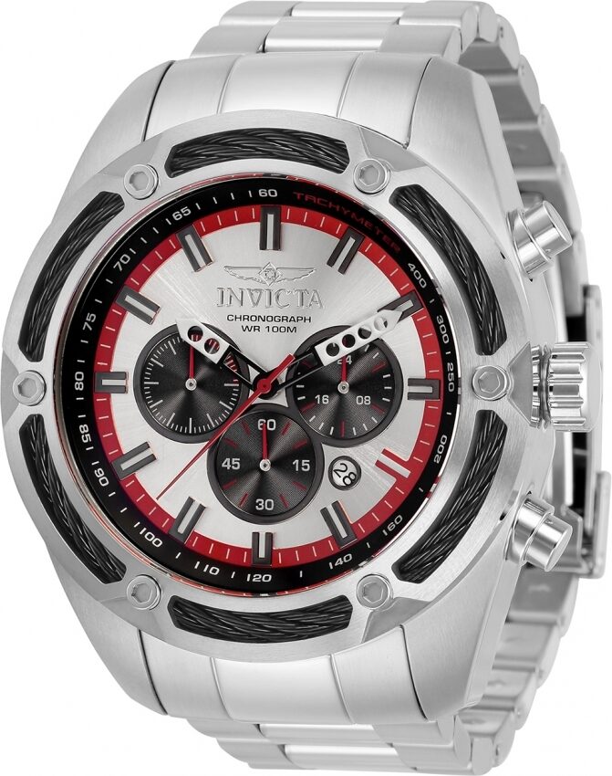 Invicta Bolt Chronograph Quartz Silver Dial Men's Watch #31435 - Watches of America