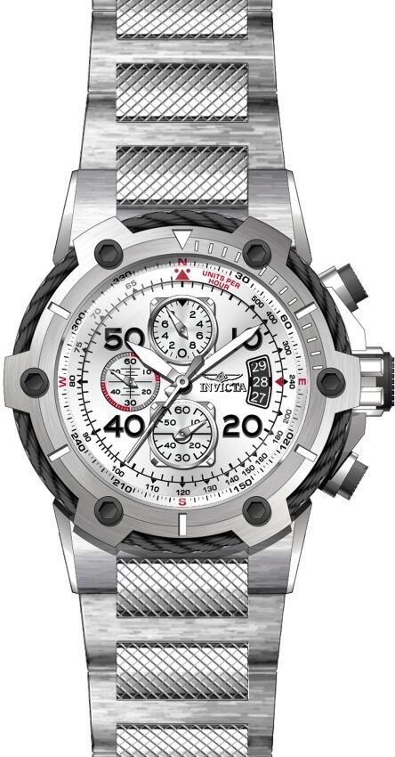 Invicta Bolt Chronograph Silver Dial Stainless Steel Men's Watch #28024 - Watches of America