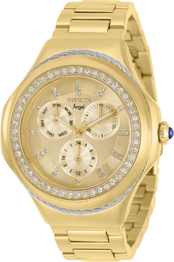 Invicta Bolt Quartz Crystal Gold Dial Yellow Gold-tone Men's Watch #31091 - Watches of America
