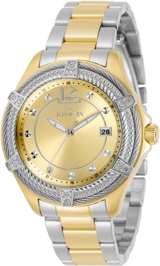 Invicta Bolt Quartz Gold Dial Two-tone Ladies Watch #30884 - Watches of America