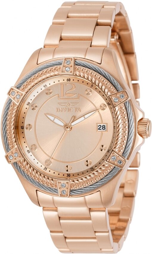 Invicta Bolt Quartz Rose Dial Rose Gold-tone Ladies Watch #30881 - Watches of America