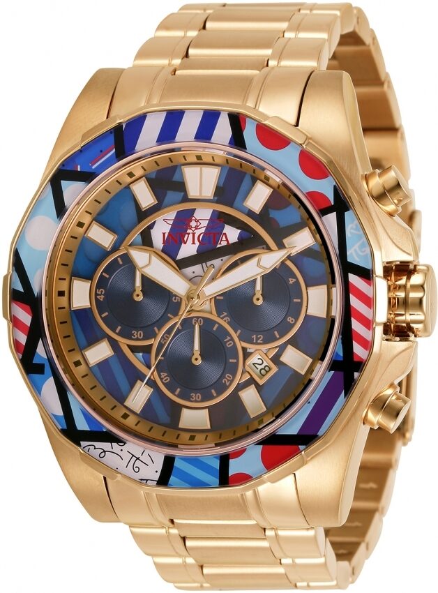 Invicta Britto Chronograph Quartz Blue And Purple And White And Red Dial Men's Watch #32400 - Watches of America