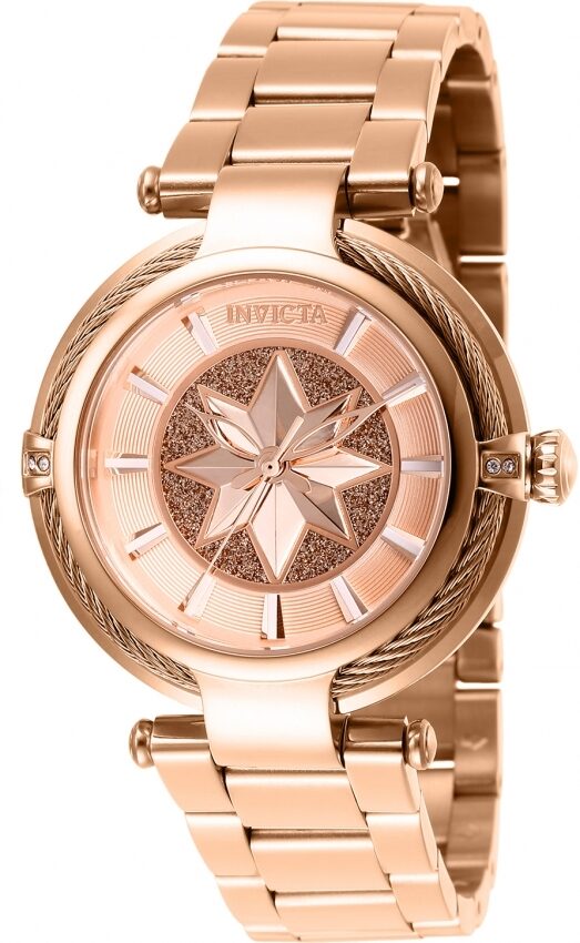 Invicta Captain Marvel Quartz Rose Gold Dial Ladies Watch #28834 - Watches of America