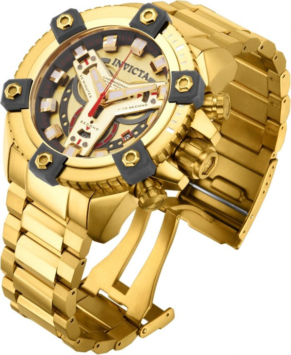 Invicta Coalition Forces Chronograph Yellow Gold Dial Yellow Gold Ion-plated Men's Watch #19581 - Watches of America #2