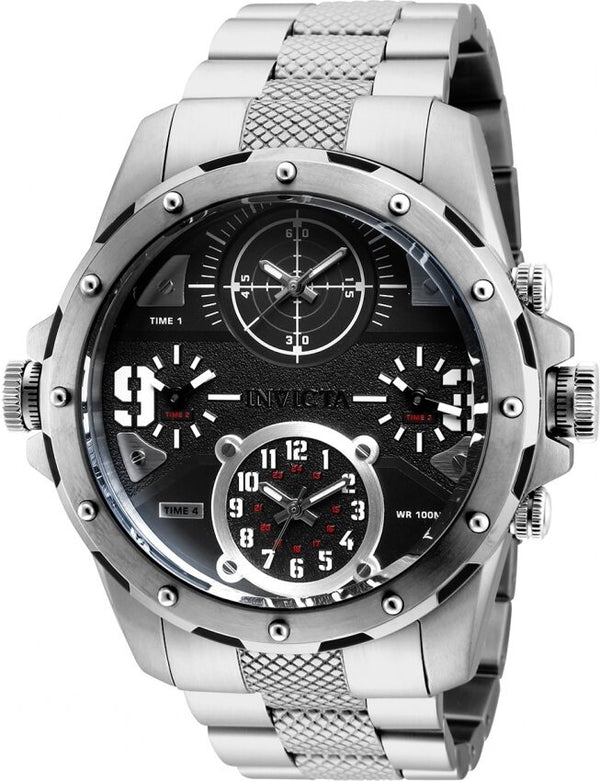 Invicta Coalition Forces Quartz Black Four Time Zone Dial Men's Watch #31146 - Watches of America