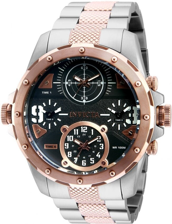 Invicta Coalition Forces Quartz Black Four Time Zone Dial Men's Watch #31149 - Watches of America